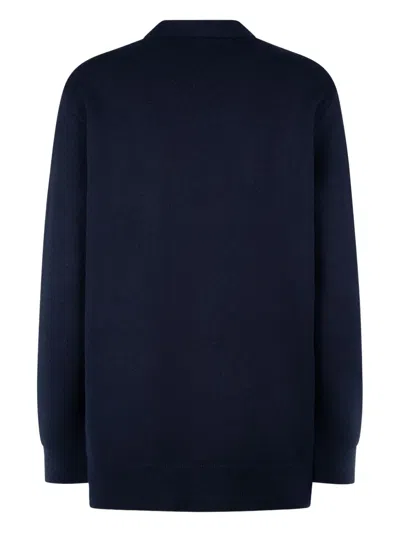 Loewe Button-fastening Asymmetric Cardigan In Blue