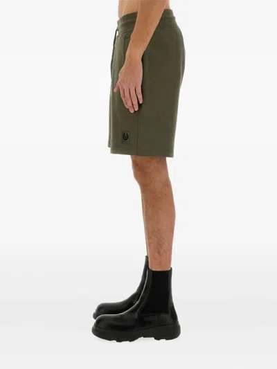 Belstaff Logo Embroidered Bermuda Shorts In Green