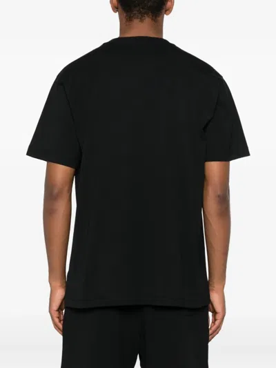 Moschino Logo-embroidered T-shirt In Black