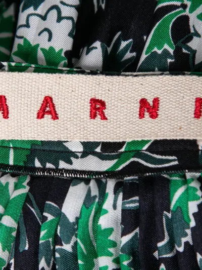 Pre-owned Marni Floral Pleated Midi Skirt