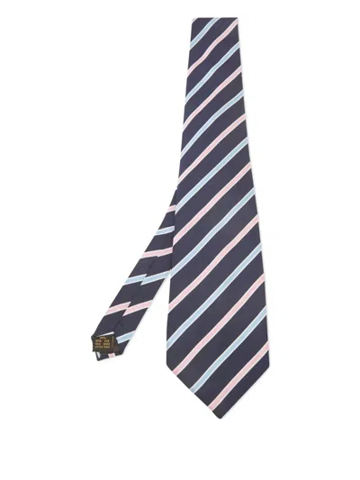 Pre-owned Ermenegildo Zegna Vintage Diagonal-stripe Silk Tie
