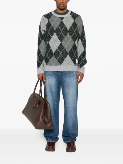 Emporio Armani Argyle-check Jumper In Multi