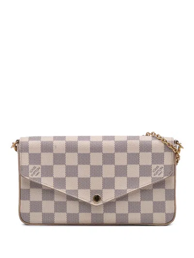 Pre-owned Louis Vuitton 2019 Damier Azur Pochette Felicie Crossbody Bag