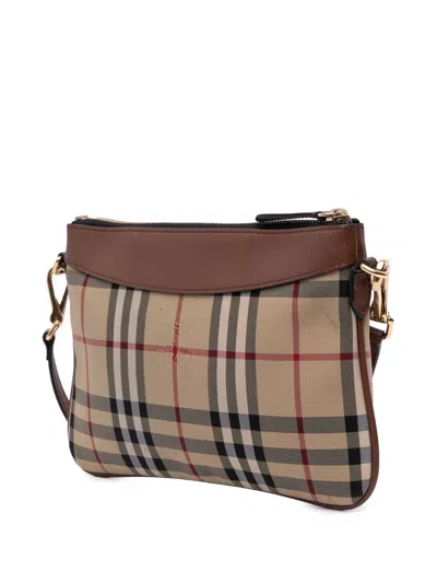 Pre-owned Burberry 2000-2017 Haymarket Check Canvas Peyton Crossbody Bag
