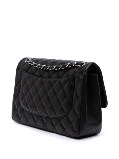 Pre-owned Chanel 2012 Jumbo Classic Lambskin Double Flap Shoulder Bag