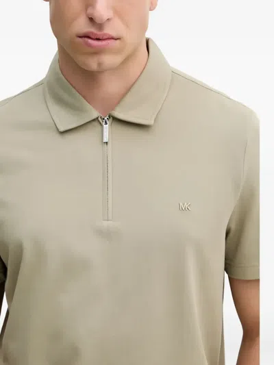Michael Kors Half-zip Polo Shirt In Gray