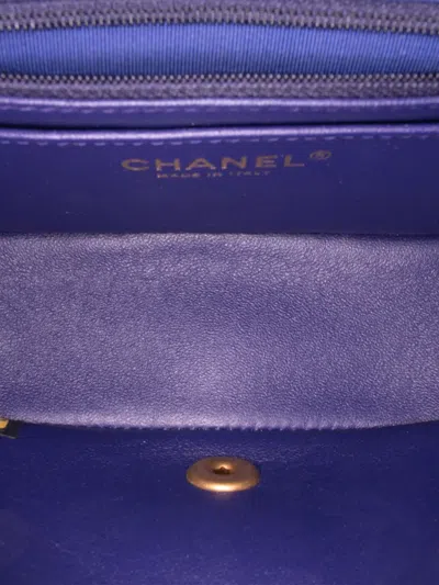 Pre-owned Chanel 2015-2016 Mini Square Classic Chevron Lambskin Single Flap Crossbody Bag