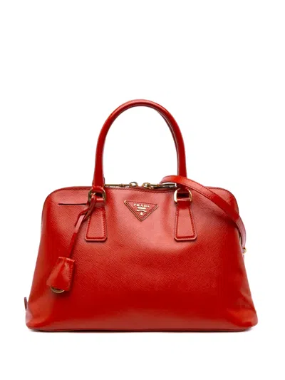 Pre-owned Prada 2000-2025 Medium Saffiano Vernice Promenade Satchel
