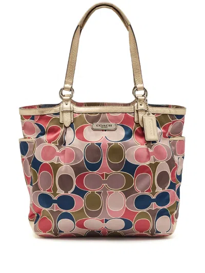 Pre-owned Coach Vintage Signature Pattern Tote Bag