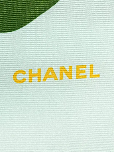 Pre-owned Chanel 20th Century Camellia Gold Chain Silk Scarf Scarves