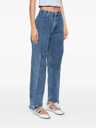 E.l.v Denim Luna Panelled Straight-leg Jeans In Blue