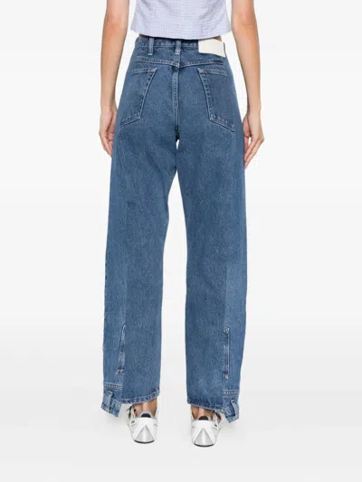 E.l.v Denim Luna Panelled Straight-leg Jeans In Blue