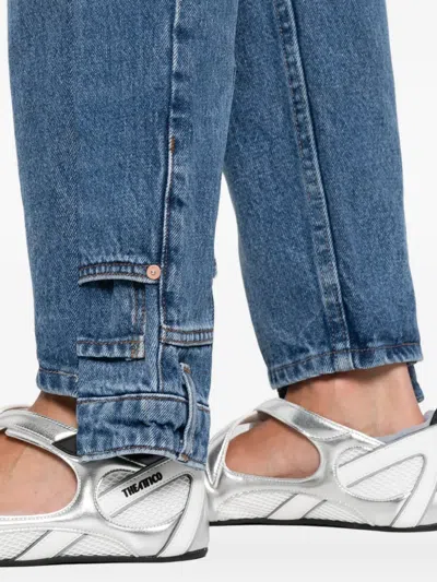 E.l.v Denim Luna Panelled Straight-leg Jeans In Blue