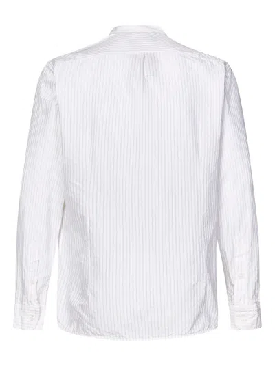 East Harbour Surplus White Cotton Shirt With Mandarin Collar In White