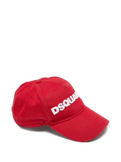 Pre-owned Dsquared2 Distressed-effect Logo-appliqué Baseball Cap