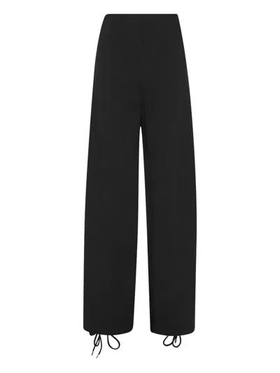 Rotate Birger Christensen Lace-up Detail Track Pants In Black