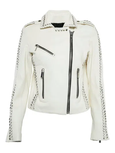 Pre-owned Nour Hammour Lace-up Leather Jacket