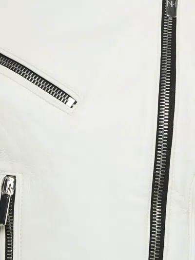 Pre-owned Nour Hammour Lace-up Leather Jacket