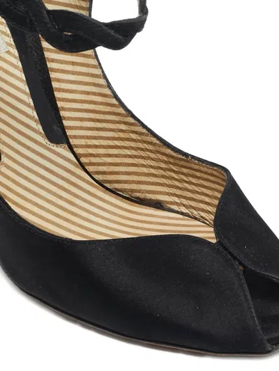 Pre-owned Moschino 100mm Satin Peep-toe Sandals