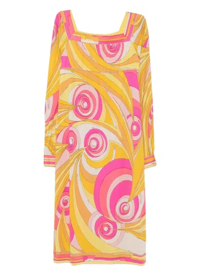 Pre-owned Pucci 1960s Swirl-print Silk Dress