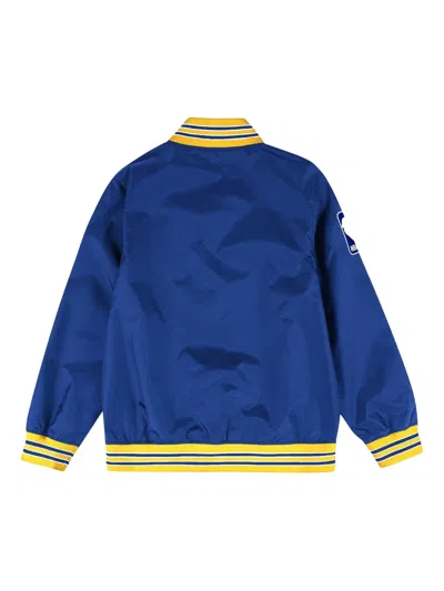 Mitchell & Ness Golden State Warriors "hardwood Warmup" Sweatshirt In Blue