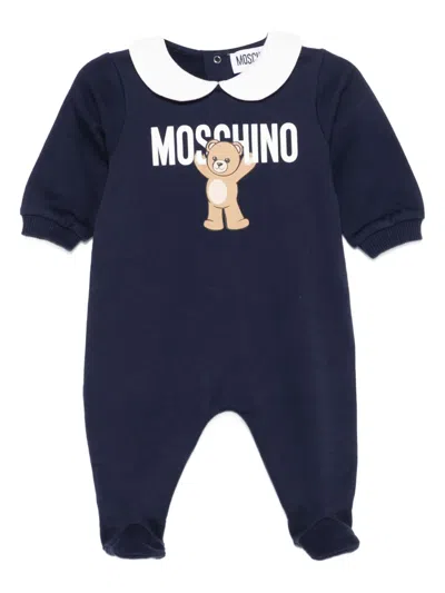 Moschino Teddy-print Jumpsuit In Blue
