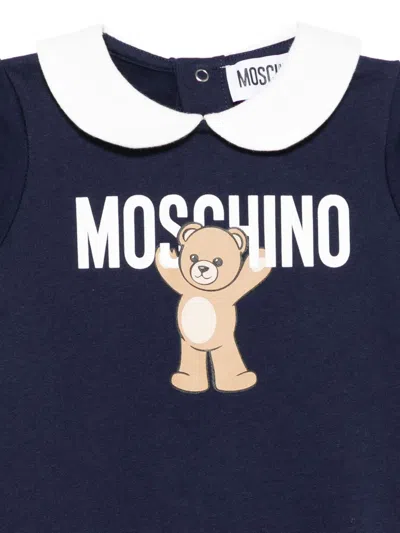 Moschino Teddy-print Jumpsuit In Blue
