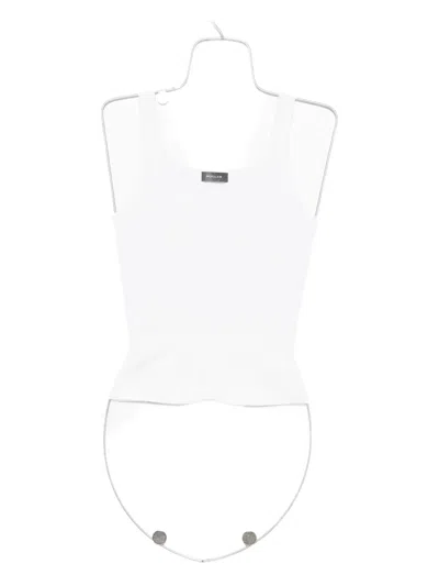 Mugler Ribbed Tank Top In White