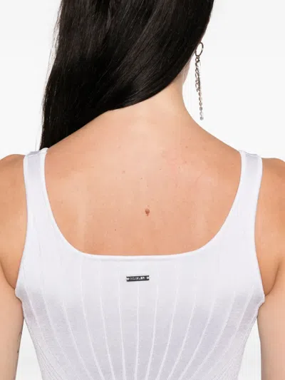 Mugler Ribbed Tank Top In White