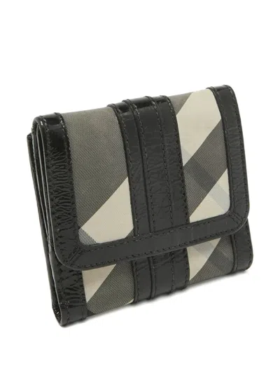 Pre-owned Burberry Patent Leather Check Wallet