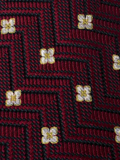 Pre-owned Ermenegildo Zegna Vintage Zigzag Floral-pattern Tie
