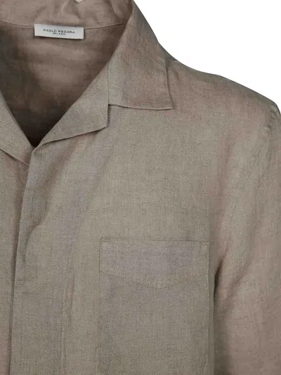 Paolo Pecora Short-sleeve Pocket Shirt In Gray