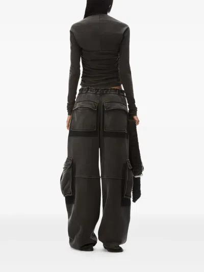 Alexander Wang Ruched Top In Sueded Jersey In Green