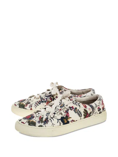 Pre-owned Tory Burch Amalia Floral Lace-up Sneakers