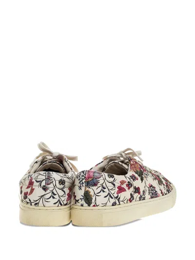 Pre-owned Tory Burch Amalia Floral Lace-up Sneakers