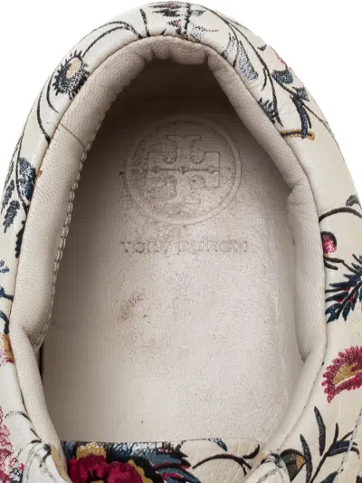 Pre-owned Tory Burch Amalia Floral Lace-up Sneakers