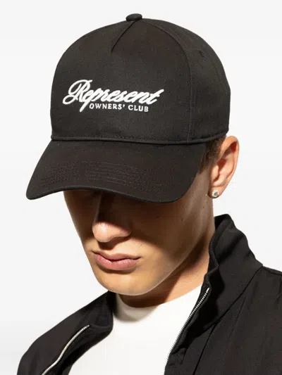 Represent Script-logo Baseball Cap In Black