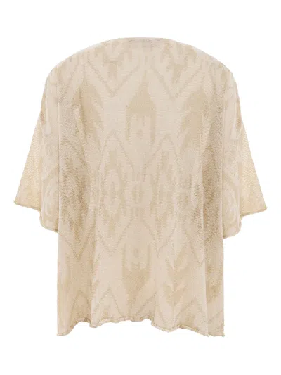 Akep Patterned Knitted T-shirt In Neutral