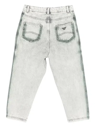 Emporio Armani Eagle Logo-plaque Jeans In Gray