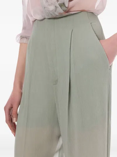 Alberta Ferretti Pleated High-waisted Trousers In Gray