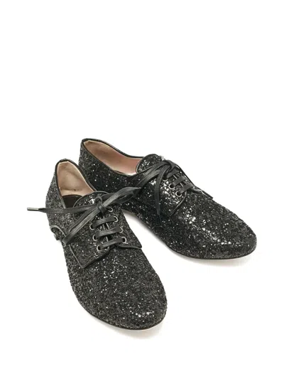 Pre-owned Miu Miu Crystal-embellished Lace-up Shoes