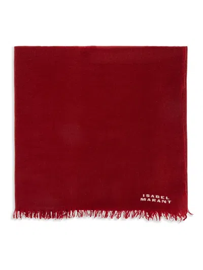 Isabel Marant Fringed Cashmere Scarf In Red