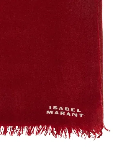 Isabel Marant Fringed Cashmere Scarf In Red