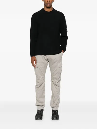 C.p. Company Logo Crewneck Sweater In Black