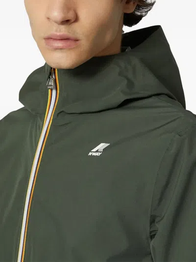 K-way Jack Hooded Zip-front Jacket In Black