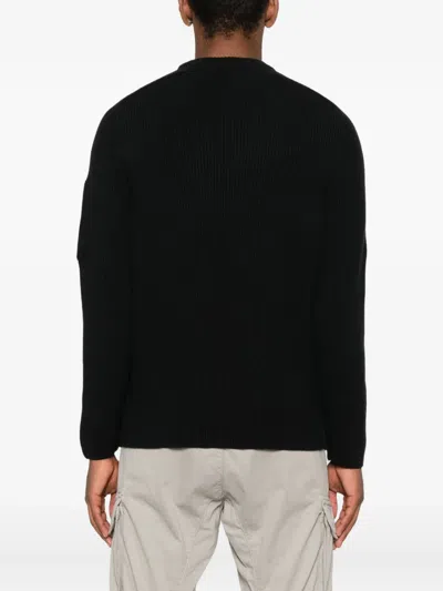 C.p. Company Logo Crewneck Sweater In Black