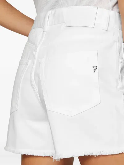 Dondup Frayed Buttoned-up Shorts In White