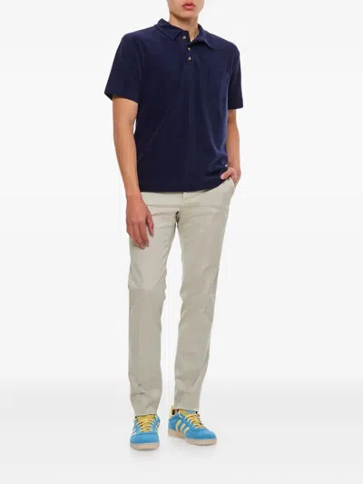 Pt Torino Flat-front Stretch-cotton Regular Trousers In Gray
