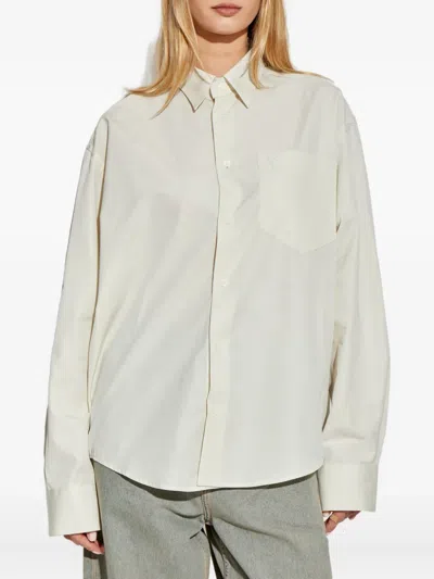Ami Alexandre Mattiussi Heart-embroidered Long-sleeve Shirt In Neutral
