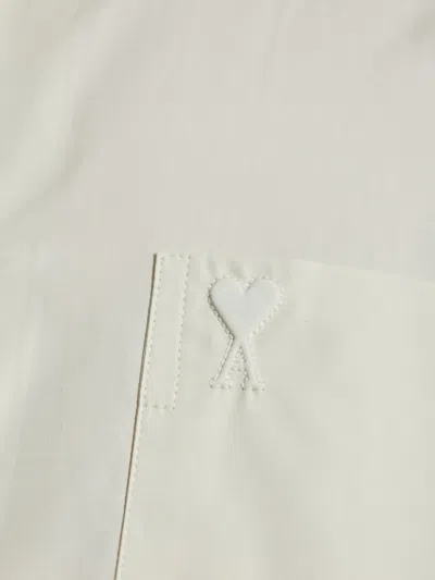 Ami Alexandre Mattiussi Heart-embroidered Long-sleeve Shirt In Neutral